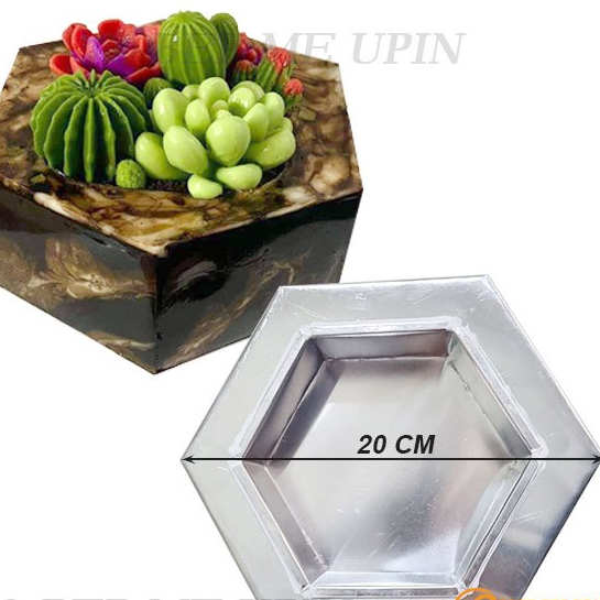 Khuôn nhôm đổ bánh hình chậu hoa lục giác