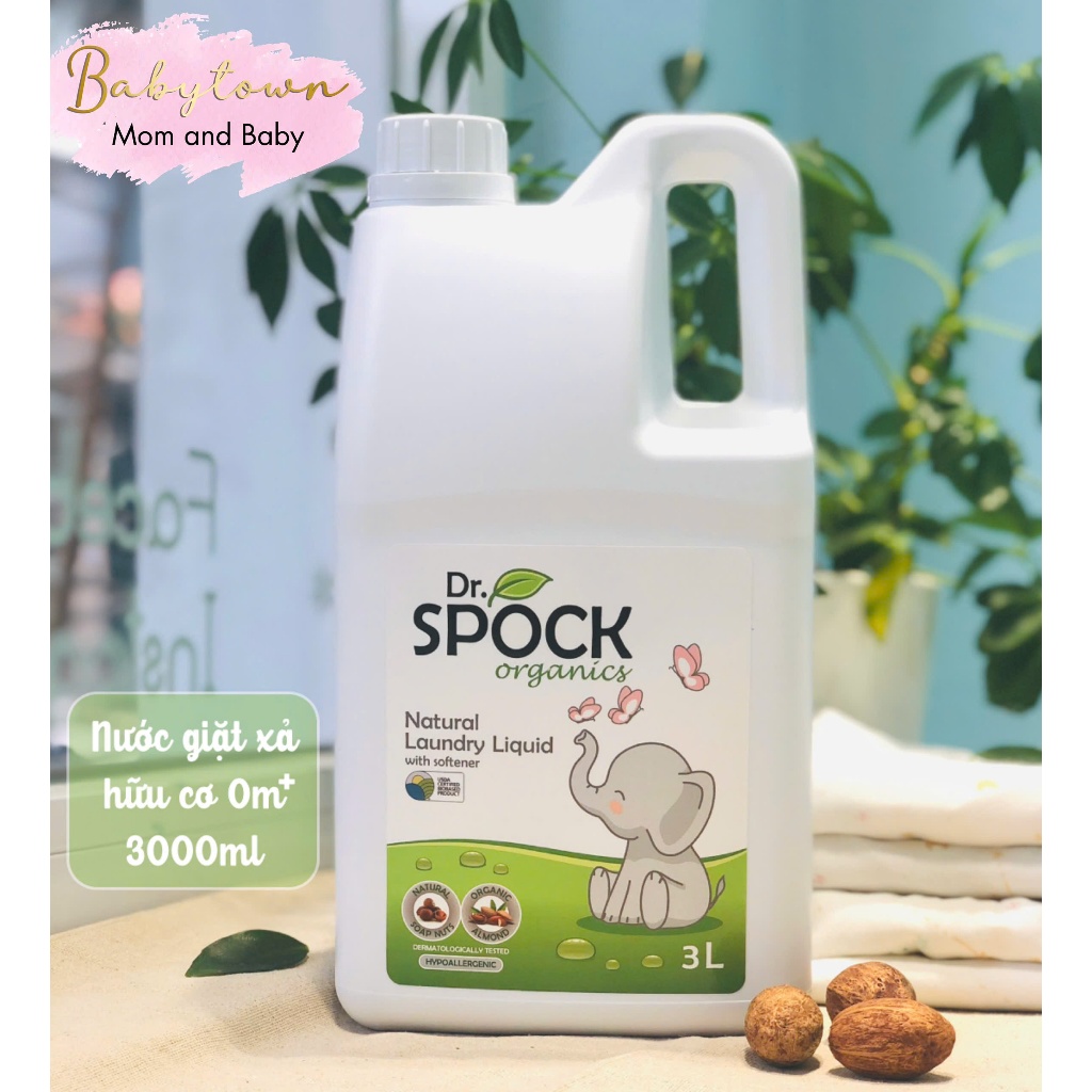 Nước giặt xả hữu cơ Dr. Spock Oraganic cho bé từ 0m+ (800ml / 2000ml/3L)
