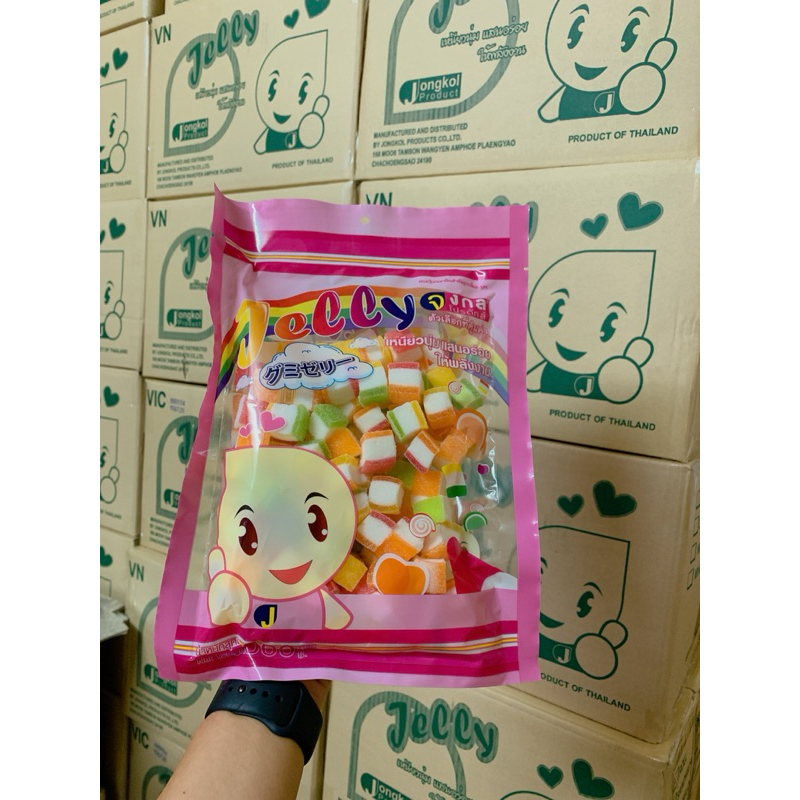 Kẹo dẻo Jongkol Thái Lan gói hình xoắn/vuông/melon..500g