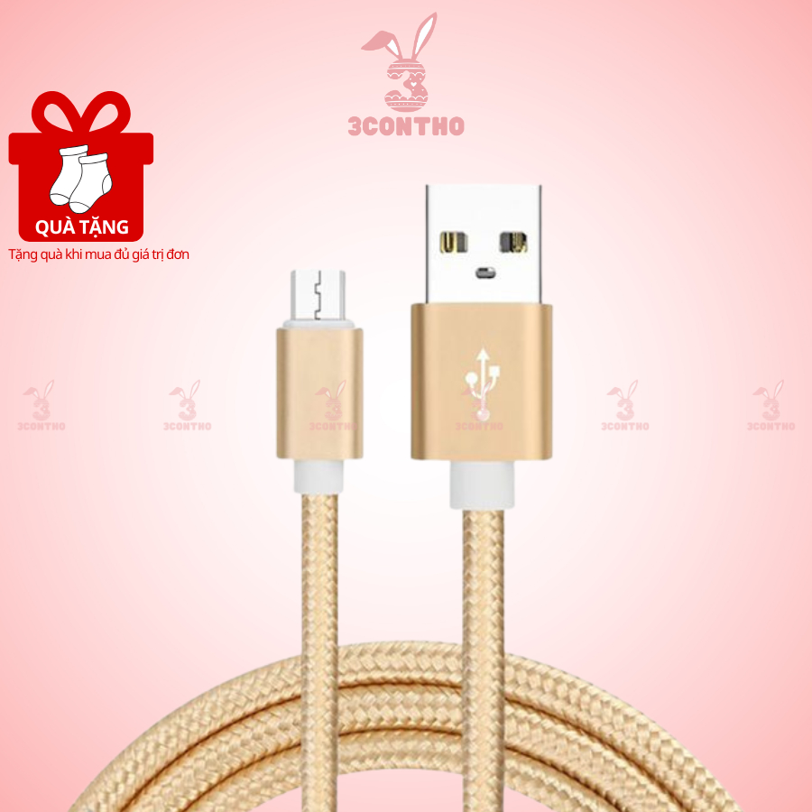 2.5m Dây sạc, cáp sạc Micro USB dây dài 2.5m bọc dù Android