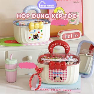 [KT2] Hộp Đựng Kẹp Tóc Cho Bé Gái Xinh Nhiều Ngăn Automatik Cute Dễ Thương PP Nhiều Màu Lựa Chọn