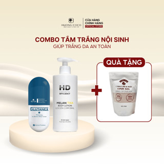 Combo Tắm Trắng: Sữa Tắm Dưỡng Trắng Da Glutanex + Body Lotion, Tặng Ủ Cà Phê Tẩy Da Chết