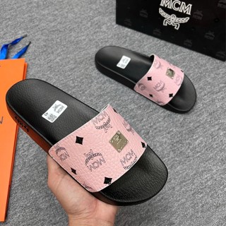 HotDép quai ngang Nam M.C.M Quai Da Cao Cấp Full Màu Đế Cao 2 Lớp Chống Trơn Trượt, Dép boy phố Cao Cấp Hotrend 2024