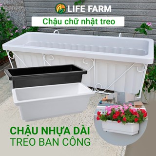Chậu Nhựa Chữ Nhật Trồng Hoa, Trồng Rau, Cây Cảnh Và Nuôi Cá Kích Thước 48x20cm, nhựa tốt bền đẹp