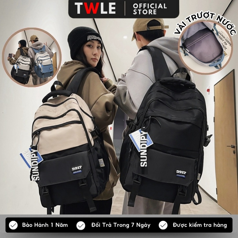 Balo đi học nam nữ TWLE cặp nam nữ thời trang đi học đựng laptop 15.6inch Ba lô chống nước hàn quốc B29