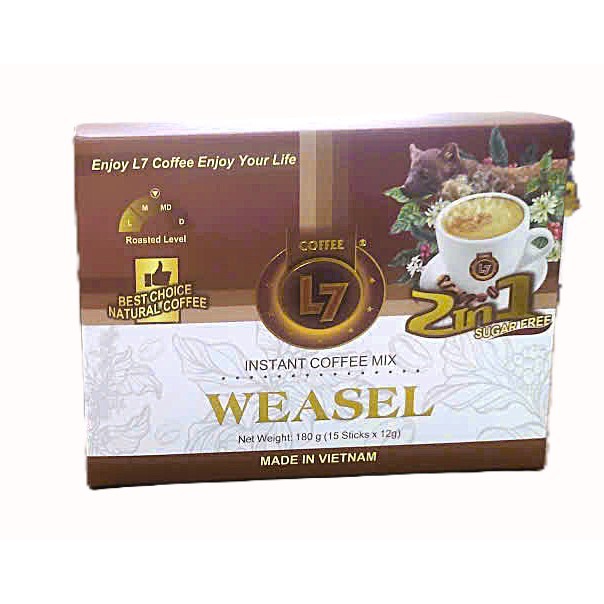 Combo 45 gói Cà phê hoà tan L7 Hương Chồn (3 Hộp)