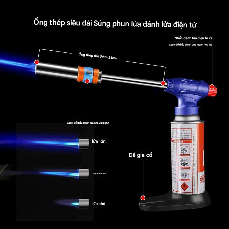 Đèn khò gas mini có đánh lửa, điều chỉnh nhiệt độ P13