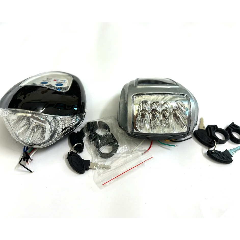 Đầu đèn Asama gắn xe đạp điện có khoá còi đèn 48v