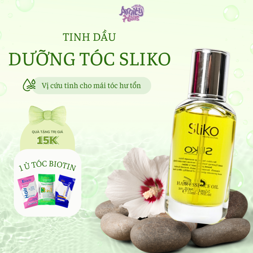 Dầu dưỡng tóc Sliko mềm mượt cấp ẩm tức thì Argan Jojoba Oil - hương thơm ngọt ngào phục hồi hư tổn 