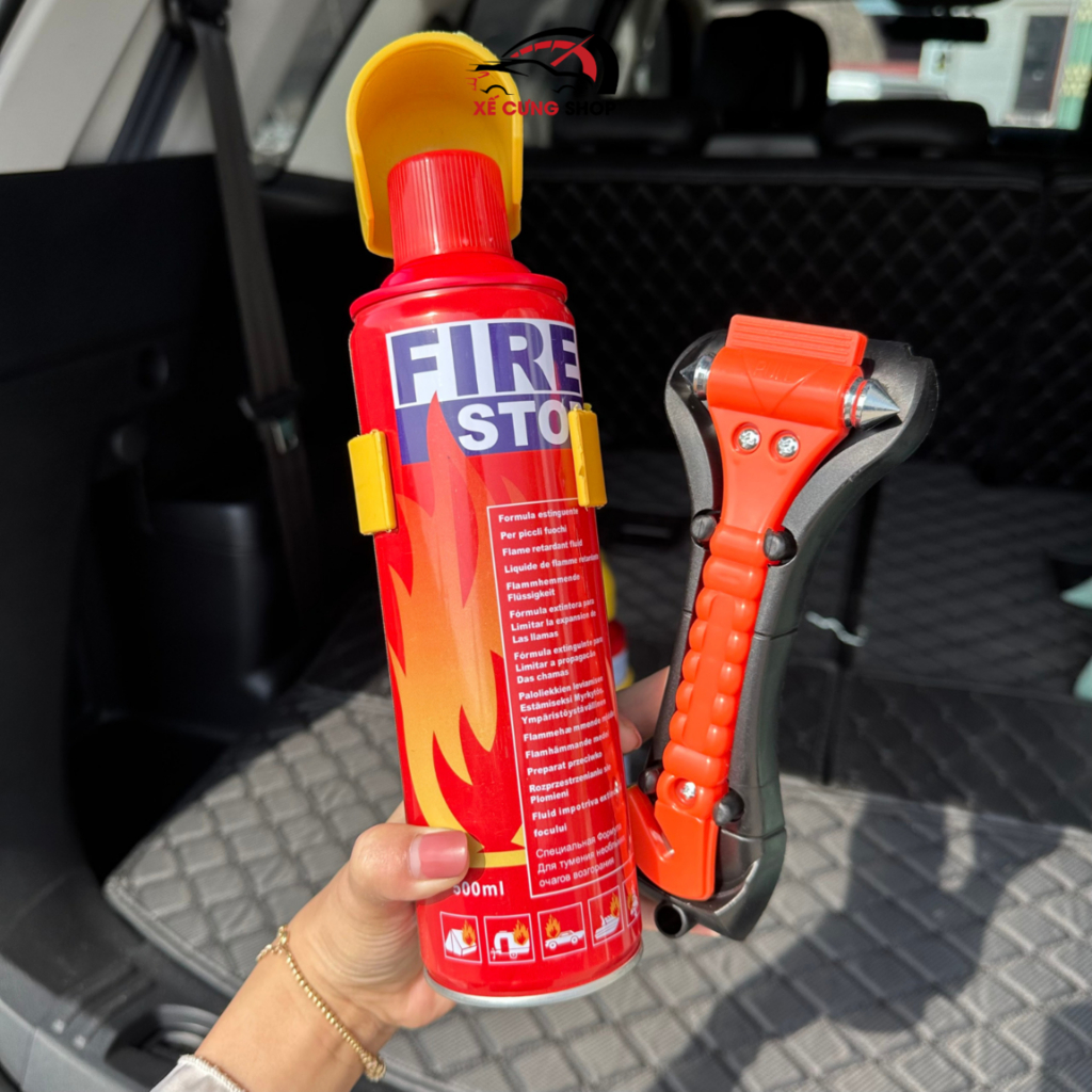 Bình Bọt Fom - Búa Phá Kính Đa Năng Giúp Cứu Hộ Khẩn Cấp Trên Xe Ô Tô