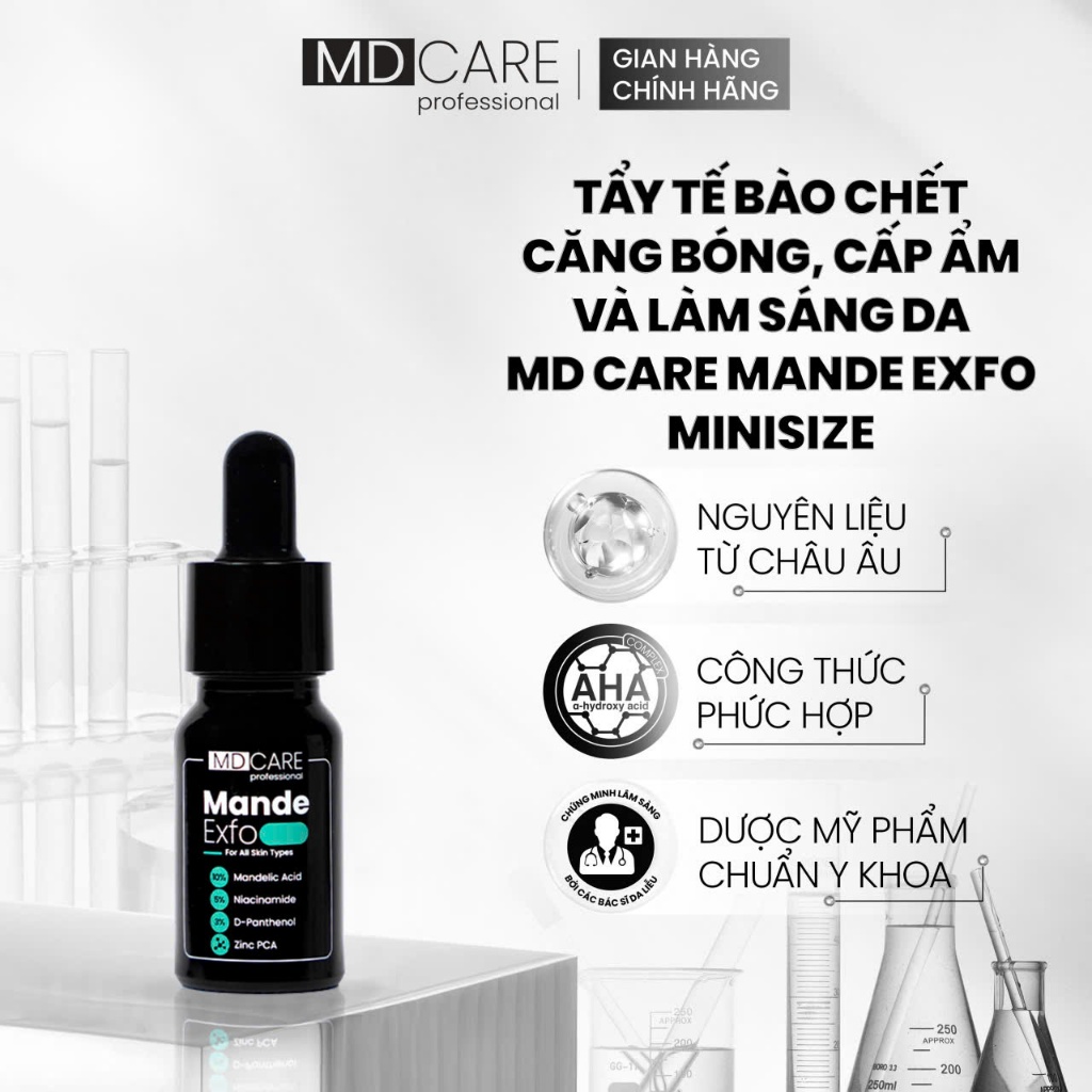 [CHÍNH HÃNG] Tẩy Tế Bào Chết MD Care Mande Exfo 10ml Hỗ Trợ Làm Sáng Da, Cấp Ẩm Và Căng Bóng
