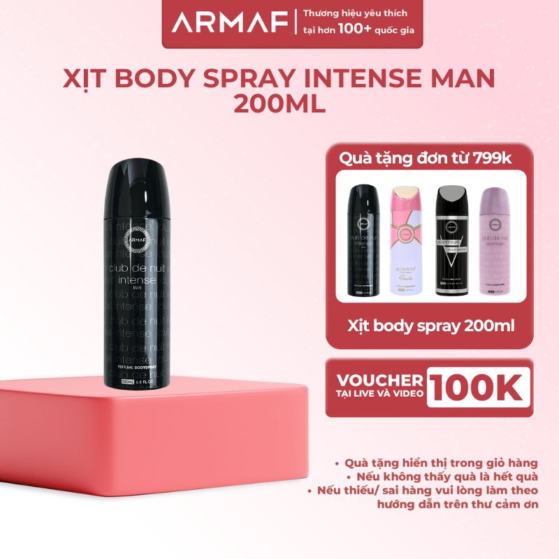 Xịt Body Spray  Armaf Club De Nuit 200ml / Xịt Khử Mùi Toàn Thân Nước Hoa Sang Trọng | BigBuy360 - bigbuy360.vn