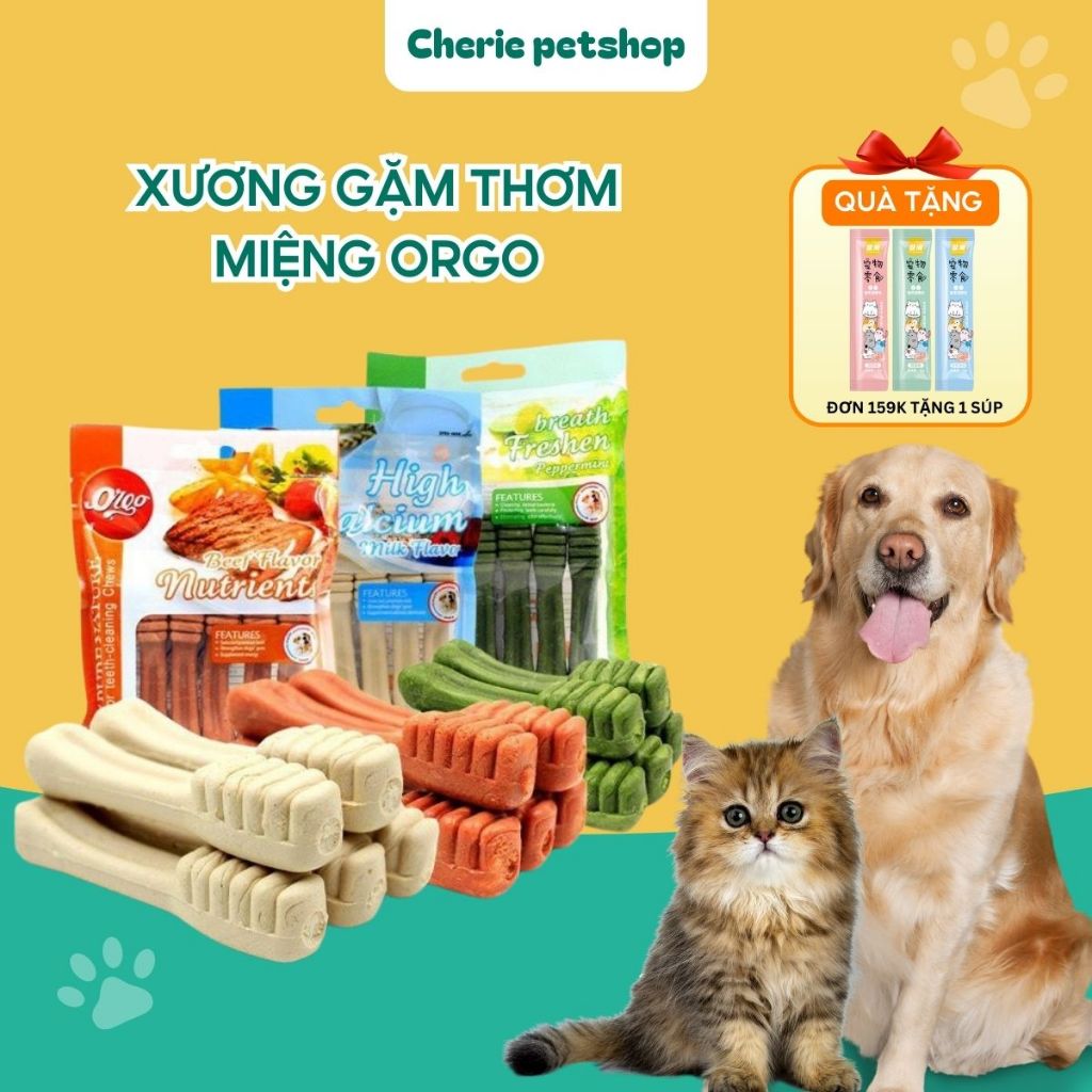 Xương gặm thơm miệng Orgo cho chó mèo sạch răng, thơm miệng, bổ sung canxi cho thú cưng