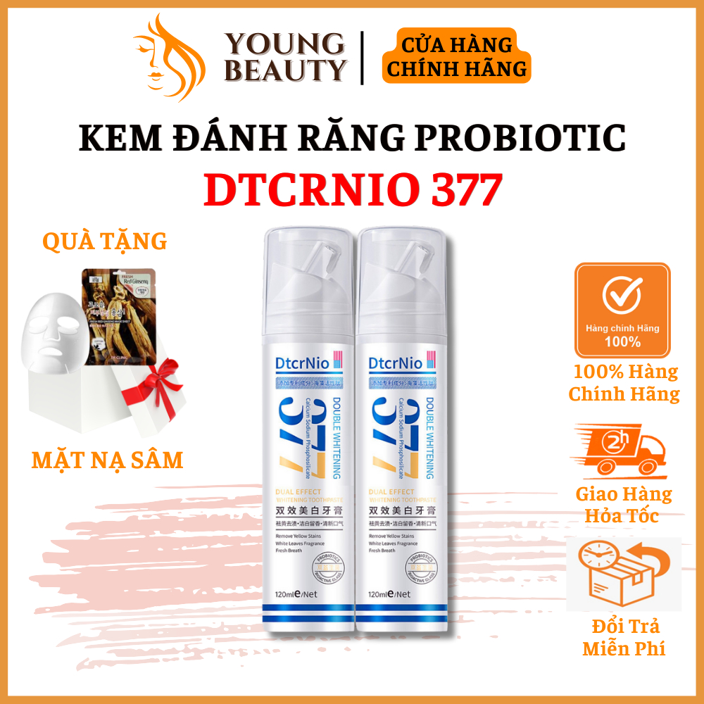 Kem đánh răng Probiotic DTCRNIO 377 - DTCRNIO 377 chăm sóc răng miệng hiệu quả, ngừa sâu răng cho hơi thở thơm mát 120ml