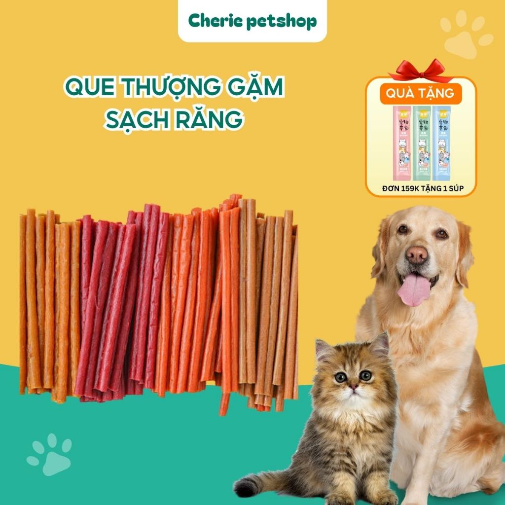 Combo 10-30-50 Que thưởng sạch răng thơm miệng cho cho mèo cherie petshop