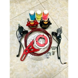 full combo phanh đĩa sau xe điện kèm tay phanh bình dầu liền gắn mọi dòng xe ( tặng kèm ốc, long đen) phụ tùng xe điện