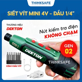 Máy siết vít mini 4V GEN 2 Dekton DK-CV0402 tốc độ 310v/p dò điện không chạm thông minh, kèm mũi vít Tuốc nơ vít pin