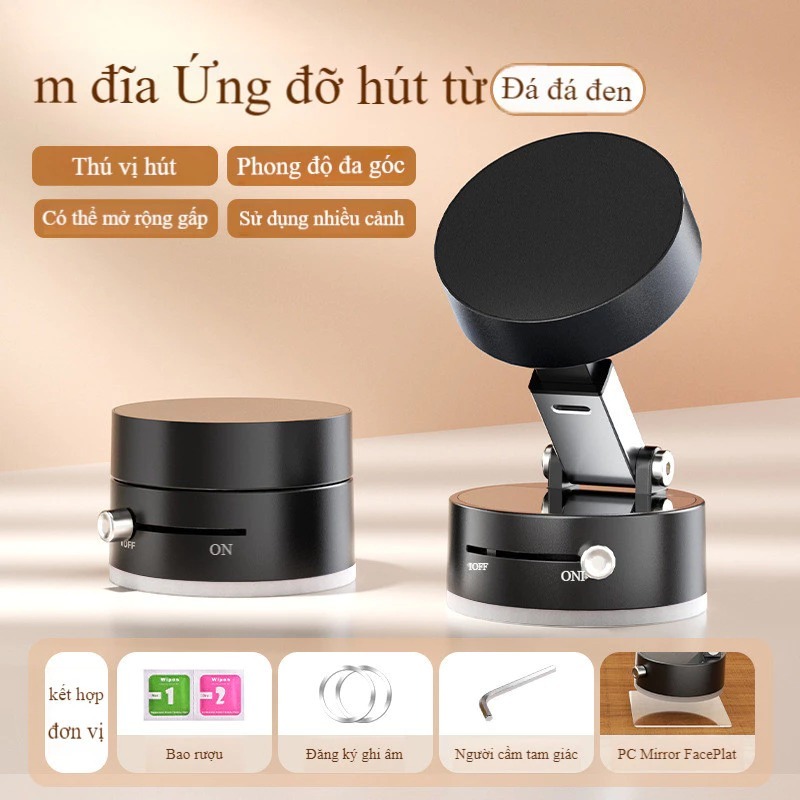Giá đỡ điện thoại từ tính gấp gọn, xoay 360 độ - Chân đế hút chân không | BigBuy360 - bigbuy360.vn