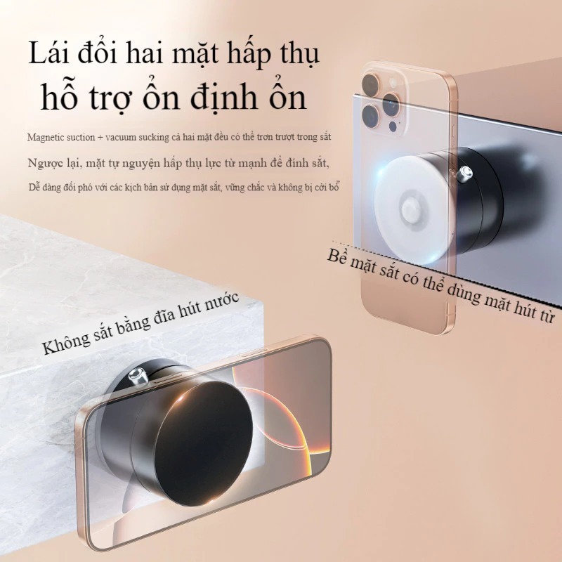 Giá đỡ điện thoại từ tính gấp gọn, xoay 360 độ - Chân đế hút chân không | BigBuy360 - bigbuy360.vn