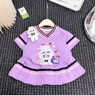 Váy Xếp Ly In Hình BABY THREE Có Lót (Không kèm Gấu) Dành Cho Bé Gái Size 9-44kg  Chất Liệu Mềm Mịn Thoáng Mát (MS 222)