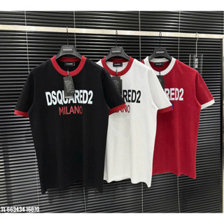 Áo thun Dsquared2 in chữ minalo phối bo thiết kế hot trend Nam nữ cotton co dãn 2 chiều 2025 [M11]