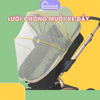 Màn Chống Che Muỗi Chụp Xe Đẩy Cho Bé Có Khoá Kéo Automatik An Toàn Kín 3D Mịn Du Lịch Cao Su Polyester