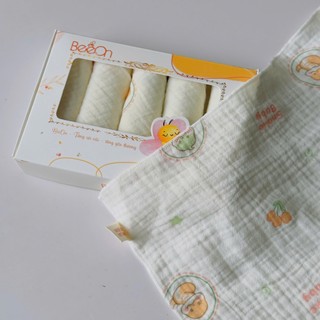 Khăn sữa cho bé vải muslin 2 lớp mềm mại, làm khăn mặt cho bé sơ sinh size 30x30 cm shop BeeOn