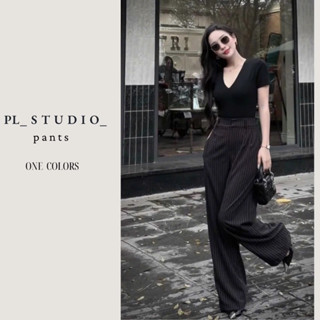Quần Tây Ống Xuông Chất Vải Kẻ Sọc Nữ P.L.STUDIO-Q5