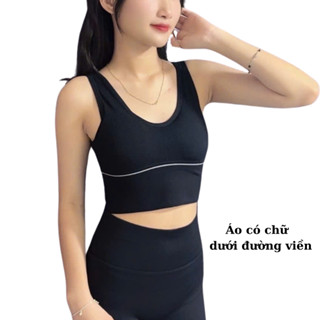  Áo Bra Tập Gym FITCAN Áo Tập Yoga Áo Thể Dục Chạy Bộ Dáng Croptop Thun Gân Mềm Có Chữ Có Mút Ngực F4 