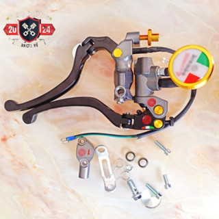 Cặp Tay Thắng RCS19 + Tay Côn Mẫu Brem Bình Dầu Rời Vàng NVM Kèm Full Phụ Kiện, Lắp Đặt Cho Mọi Dòng Xe