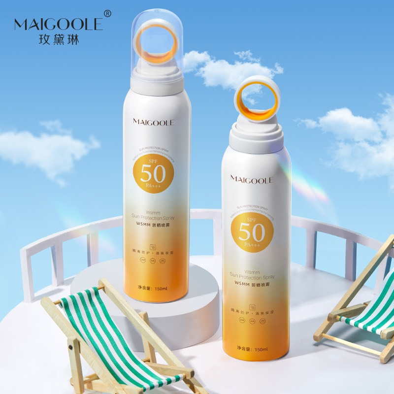 Xịt chống nắng SPF50+ Maigoole - Xịt Maigoole không nhờn rít, chống tia cực tím, dưỡng trắng body, nâng tone da 150ml
