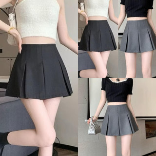  Chân váy xếp ly xoè phồng lưng cao hai màu xám trắng xinh xắn VANISA CV051 