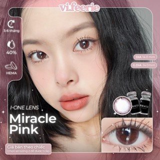   I-ONE  Kính áp tròng  lens  hồng choco 3-6 tháng MIRACLE PINK Lens-VF Lens 