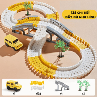 Bộ Đồ Chơi Ô Tô Đường Sắt Kỹ Thuật Điện Ô Tô Đường Sắt Lắp Ráp Đồ Chơi Trẻ Em, có thể kết hợp nhiều bộ với nhau