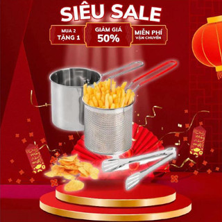 Nồi chiên ngập dầu kèm giá lọc, nồi trụng bún phở, inox 304 cao cấp, nấu được bếp gas, bếp từ