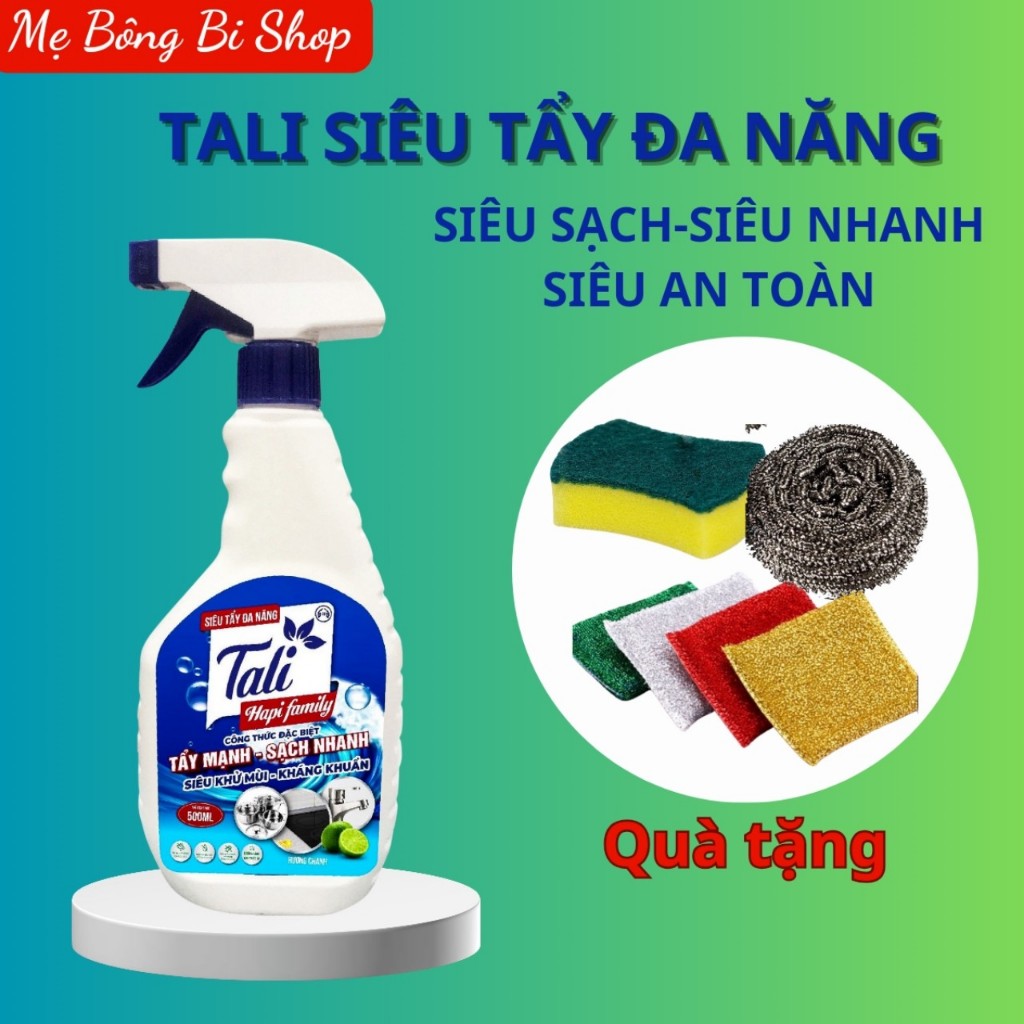Siêu Tẩy Đa Năng Tali 500ml Tặng Miếng Chà Làm Sạch