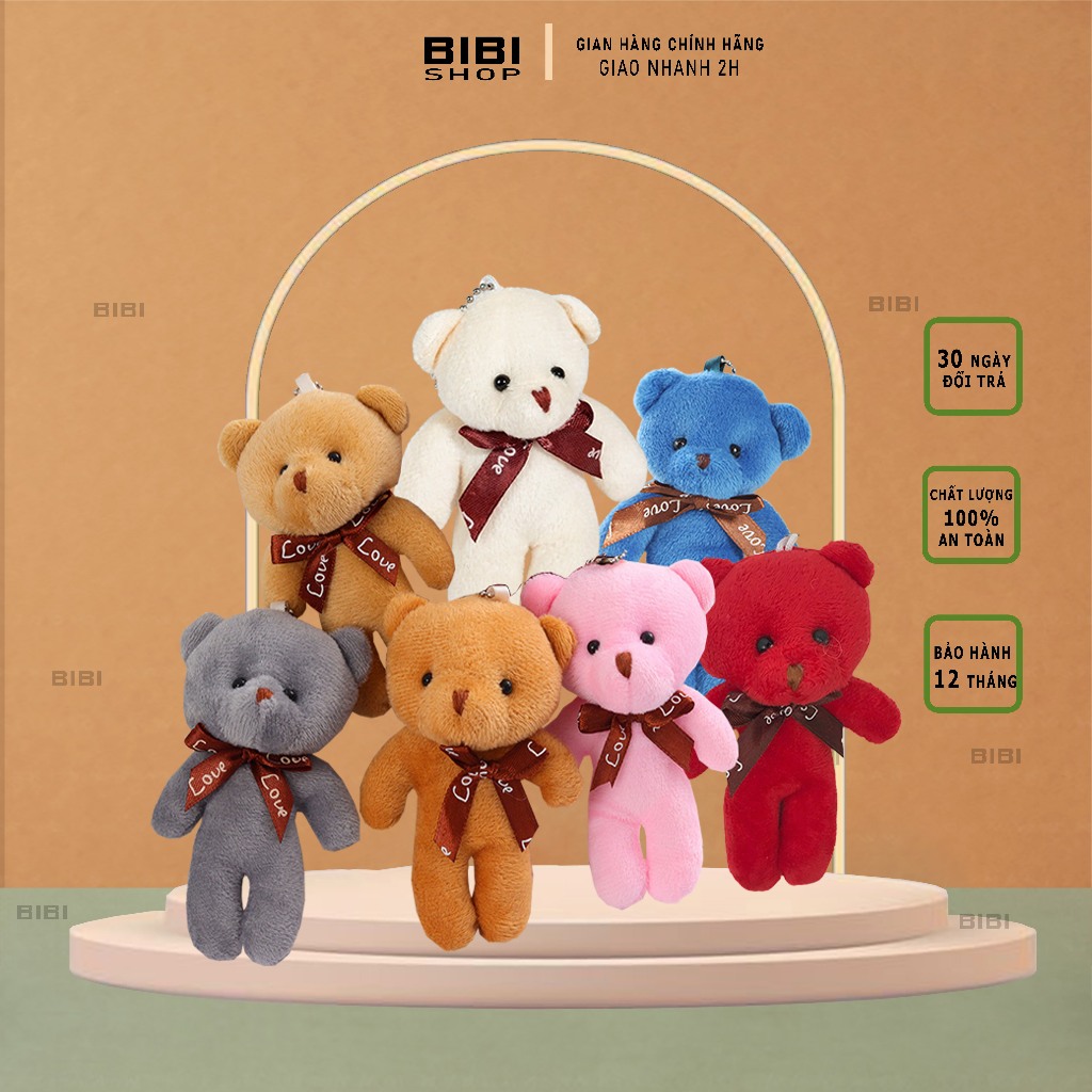 Móc khóa gấu bông mini siêu đẹp - Móc treo balo, móc treo quần áo, móc khóa siêu hot