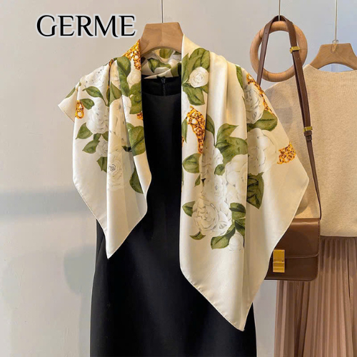 KHĂN LỤA VUÔNG 90x90cm CAO CẤP Có Hộp - khăn turban trùm đầu - khăn 90x90 cm quàng cổ bandana turban mỏ quạ - GERME