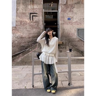 Áo váy dài tay len mỏng phối ren, thiết kế nữ tính sang trọng, phong cách thời trang xuân hè trendy [ E_VD05 ]