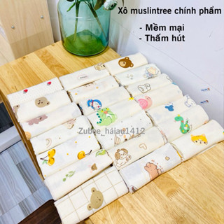 Set 10 khăn sữa xô muslintree 2 lớp và 4 lớp mềm mại siêu thấm hút cho bé sơ sinh, bé trai bé gái