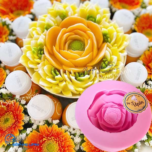 Khuôn silicon hoa hồng trà đại 13cm hoa hồng trà đại 4D