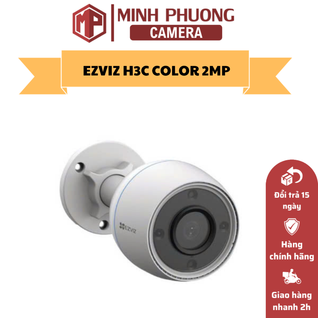 Camera WiFi thông minh ngoài trời  EZVIZ H3C Color 2MP/2K 3MP, bảo hành hãng 24 tháng