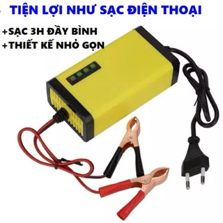 𝑩𝒐̣̂ 𝒔𝒂̣𝒄  tự động ngắt 12V 2Ah-20Ah sạc xe máy, xe ô tô, có đèn led báo đầy