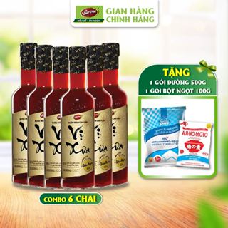 1 Thùng (6 chai x 500ml) Nước Mắm Cao Cấp Vị Xưa Barona 40 độ đạm + [tặng 500g đường và 100g bột ngọt]