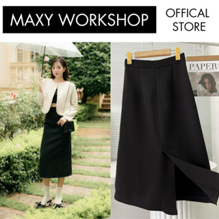 Chân váy nữ midi công sở xẻ tà phía sau Cut Back Skirt Maxy Workshop