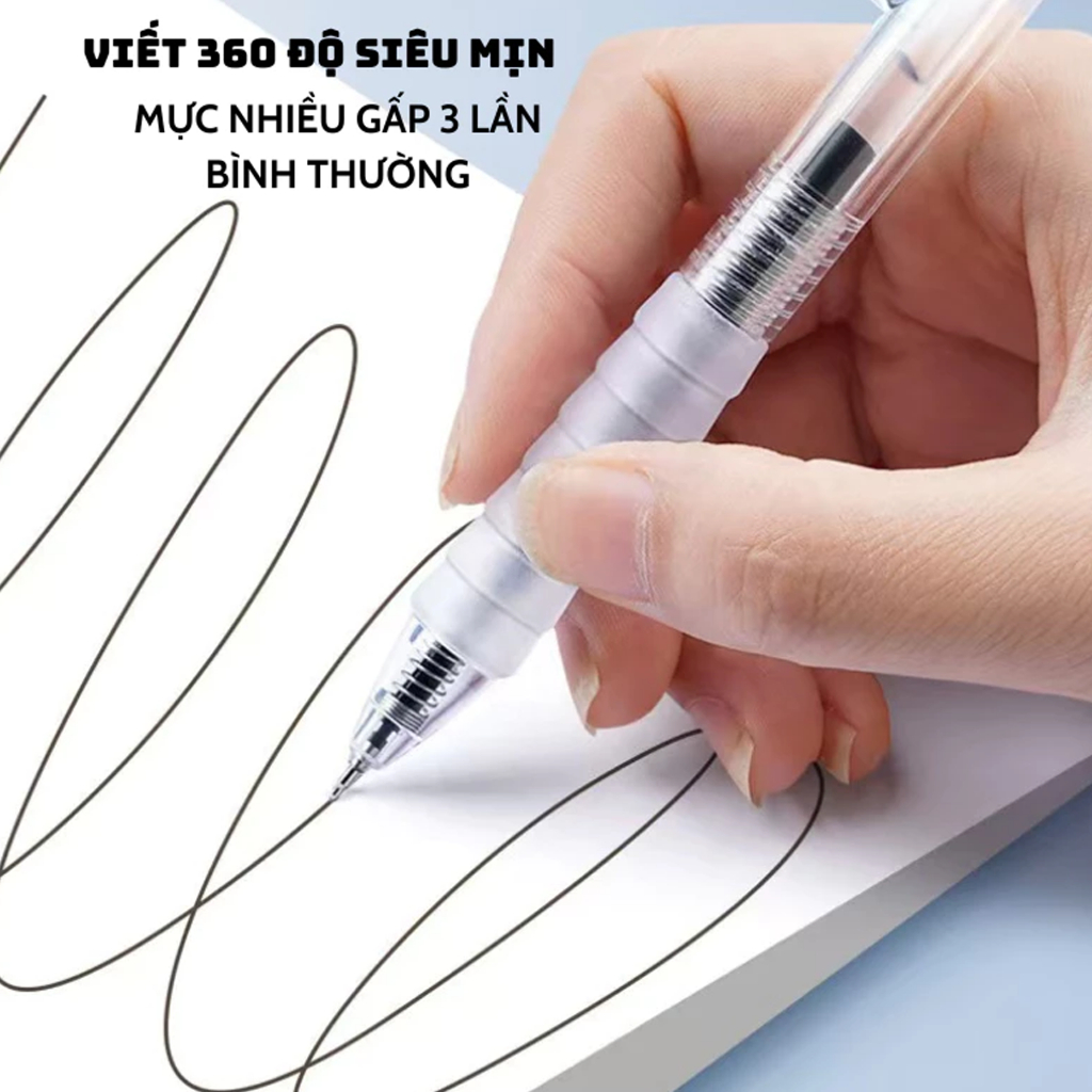 [combo 5/3]Bút Viết - Bút Bi Mực Gel Đen/Đỏ/Xanh Ngòi ST 0.5mm Cao Cấp - Có Đệm Cao Su Chống Đau Mỏi Tay