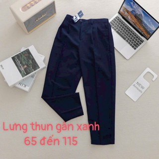 Quần Tây Học Sinh Nam nữ màu Xanh Đen lưng thun đi học