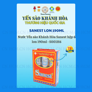   COMBO 5 HỘP 6 LON -NƯỚC YẾN SÀO SANEST KHÁNH HÒA HỘP 6 LON 190ML 