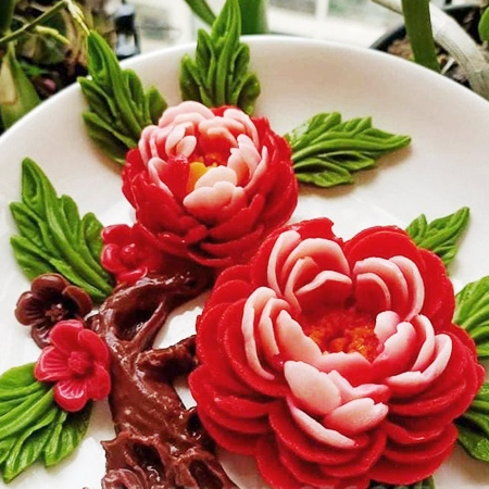 Khuôn silicon 4d Khuôn hoa mẫu đơn pomson hồng trà làm bánh rau câu agar
