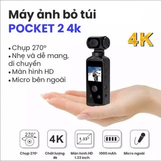  Camera Gopro Pocket 2 Máy quay cầm tay 4K đa chức năng Máy ảnh mini cảm biến chất lượng cao Camera hành trình 